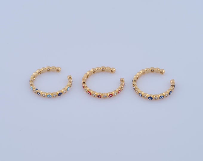 1 Pcs Dainty Gold CZ Evil Eye Rings,18K Gold Filled Open Rings,Devil Eye Rings,Gift for Her