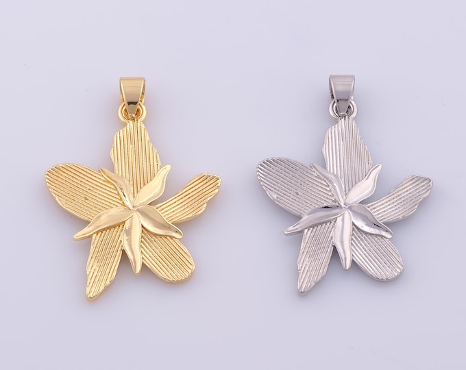1 pcs Gold Flower Pendant,18K Gold Filled Flower Charm,Flower Charms DIY Bracelet Necklace Jewelry Making Findings Supply