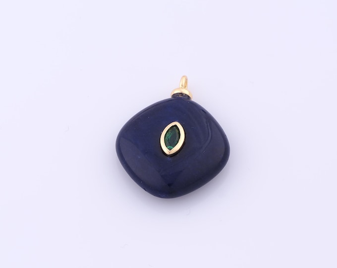1 pcs Gold Energy Stone Pendant,18K Gold Filled Natural Stone Charm,Stone Charms DIY Bracelet Necklace Jewelry Making Findings Supply