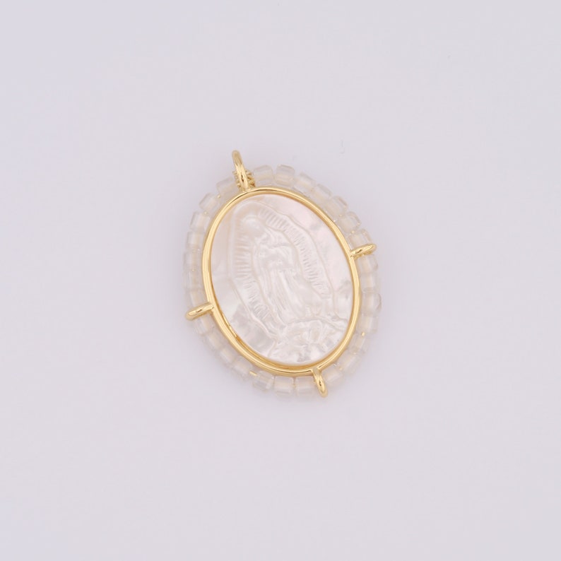 1 pcs Gold Virgin Mary Pendant,18K Gold Filled Fritillary Religion Charm,Catholic Charm DIY Bracelet Necklace Jewelry Making Findings Supply image 7
