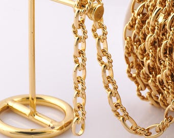 1 Meter Gold Twist Chain, 18K Gold Filled Semi Finished Chain, Specialty Chains, DIY Jewelry Making Supplies