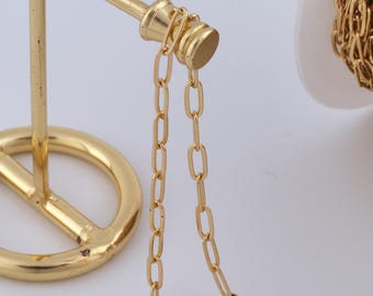 1 Meter Gold Cable Chain, 18K Gold Filled Semi Finished Chain, Specialty Chains, DIY Jewelry Making Supplies