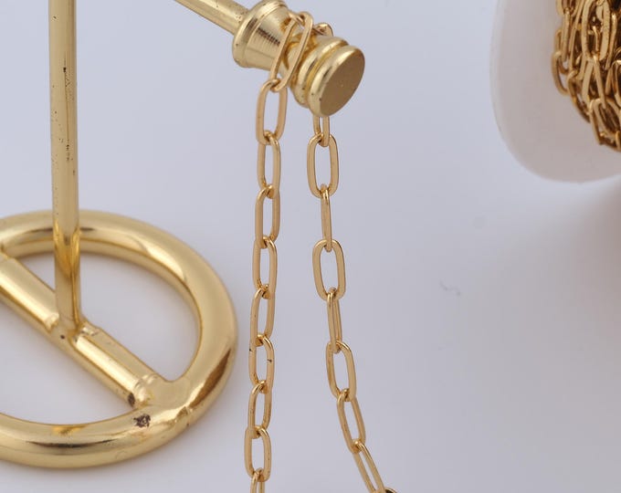 1 Meter Gold Cable Chain, 18K Gold Filled Semi Finished Chain, Specialty Chains, DIY Jewelry Making Supplies