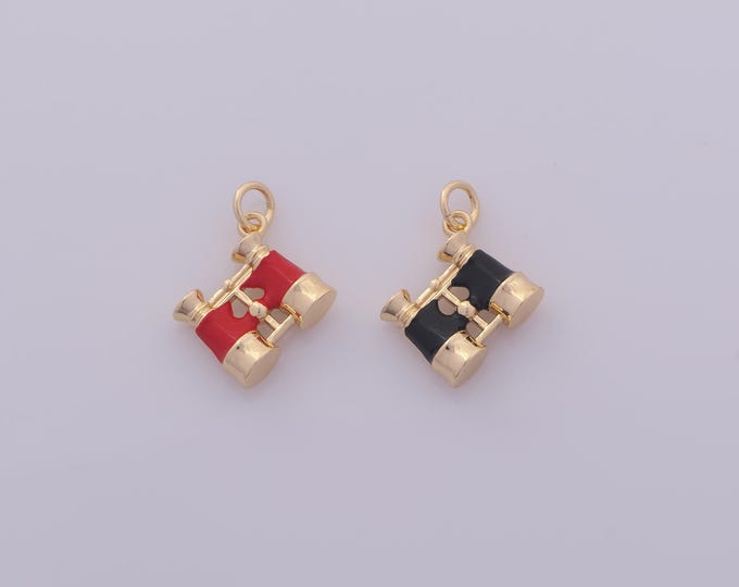 1 pcs Gold Enamel Telescope Pendant,18K Gold Filled Telescope Charm,Telescope Charms DIY Bracelet Necklace Jewelry Making Findings Supply