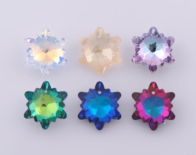 1 pcs Edelweiss Crystal Pendant,Crystal AB Charms,Austrian Crystal,Made in Austria DIY Bracelet Necklace Jewelry Making Findings Supply