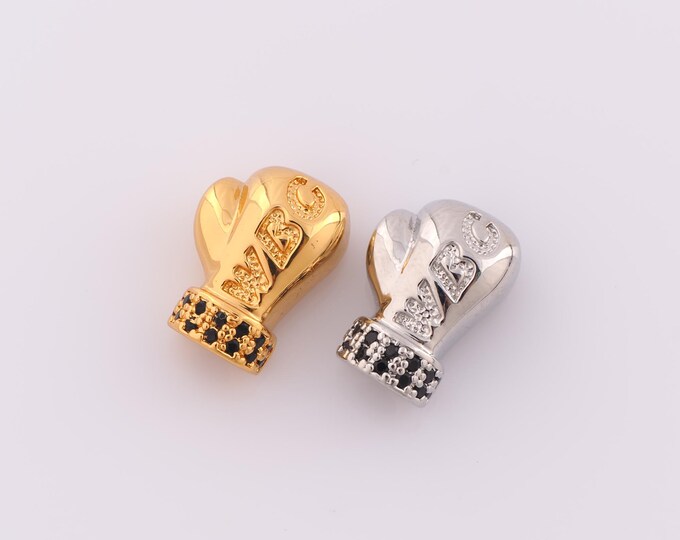 1 pcs 18K Gold Filled Boxing Glove Spacer Beads,Boxing Glove Beads,Boxing Glove Beads for DIY Jewelry Making Findings Supply