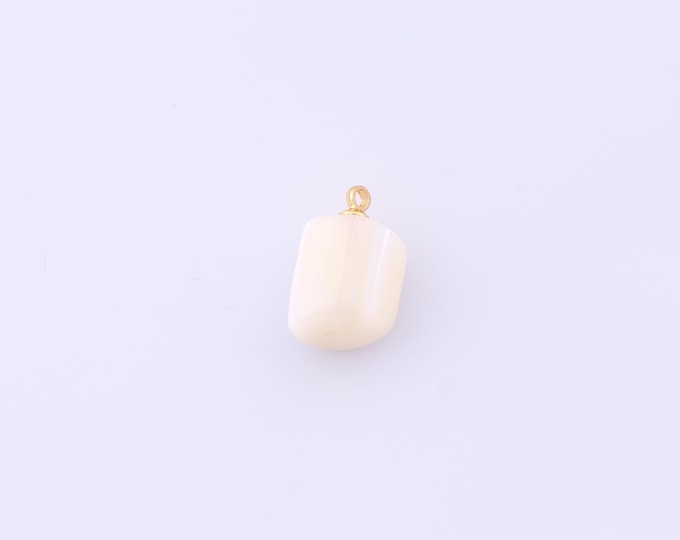 1 pcs Gold Fritillaria Pendant,18K Gold Filled Square Charm,Fritillaria Charms DIY Bracelet Necklace Jewelry Making Findings Supply