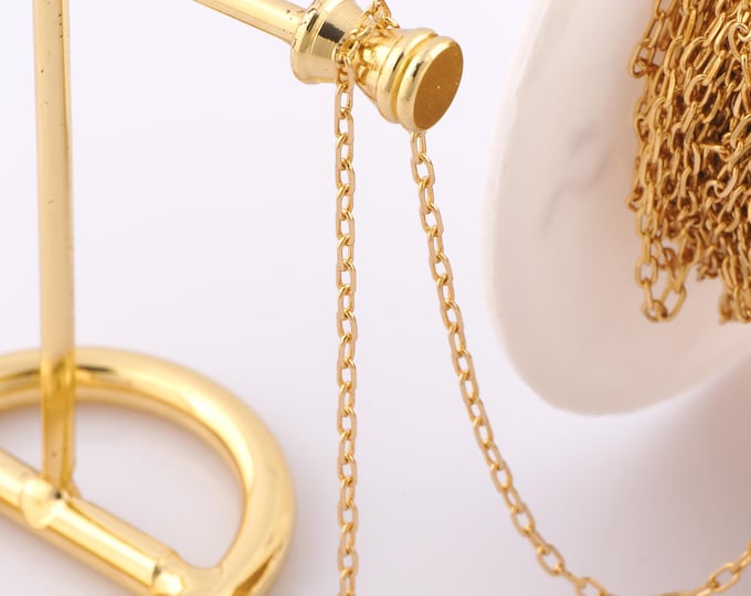 1 Meter Gold Cable Chain, 18K Gold Filled Semi Finished Chain, Specialty Chains, DIY Jewelry Making Supplies