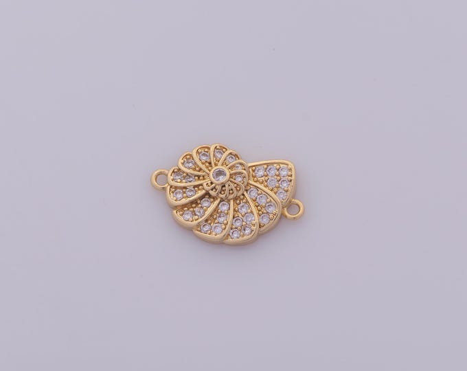 1pcs Gold CZ Snail Shell Connector,18K Gold Filled Shell Connector,Snail Shell Connector DIY Bracelet Necklace Jewelry Making Finding Supply