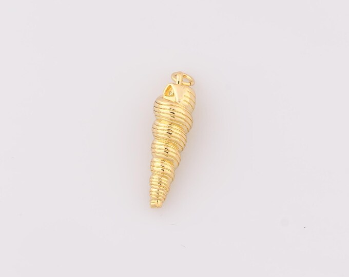 1 pcs Gold Conch Pendant,18K Gold Filled Conch Charm,Conch Charms DIY Bracelet Necklace Jewelry Making Findings Supply