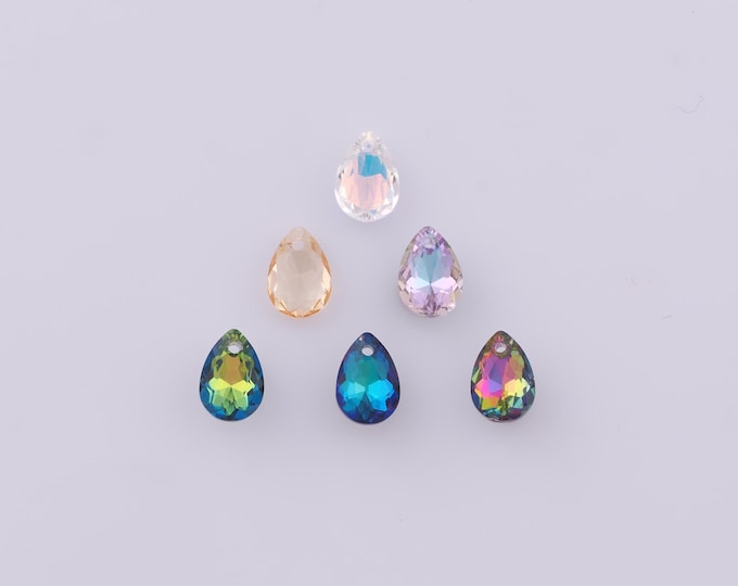 1 pcs Pear Crystal Pendant,Crystal AB Charms,Austrian Crystal,Made in Austria DIY Bracelet Necklace Jewelry Making Findings Supply