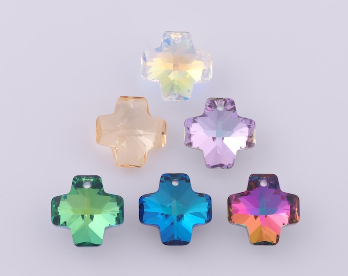 1 pcs Cross Crystal Pendant,Crystal AB Charms,Austrian Crystal,Made in Austria DIY Bracelet Necklace Jewelry Making Findings Supply