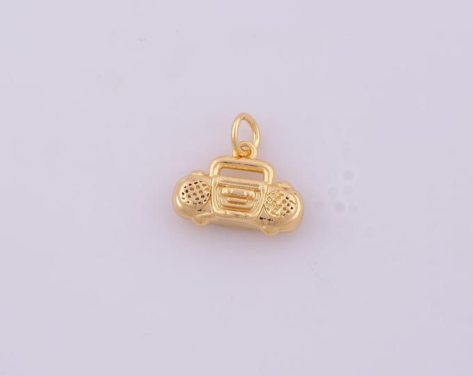 1 pcs Gold Radio Pendant,18K Gold Filled Radio Charm,Radio Charms DIY Bracelet Necklace Jewelry Making Findings Supply
