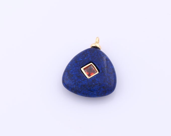 1 pcs Gold Energy Stone Pendant,18K Gold Filled Natural Stone Charm,Stone Charms DIY Bracelet Necklace Jewelry Making Findings Supply