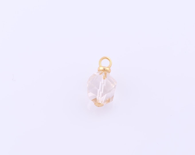 1 pcs Gold Energy Stone Pendant,18K Gold Filled Natural Stone Charm,Stone Charms DIY Bracelet Necklace Jewelry Making Findings Supply