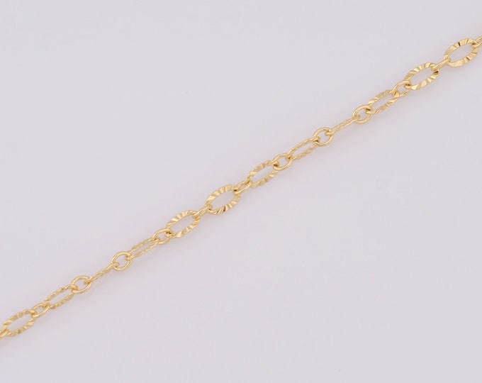 1 Meter Gold Rolo Chain, 18K Gold Filled Semi Finished Chain, Specialty Chains, DIY Jewelry Making Supplies,4.5x0.2mm