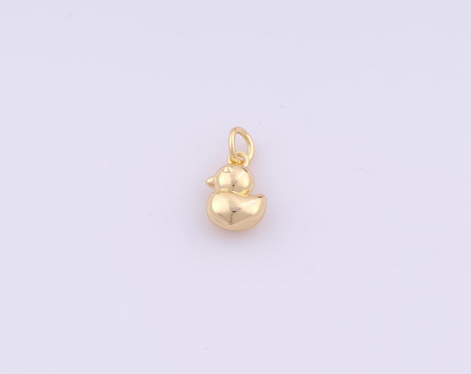 1 pcs Gold Duck Pendant,18K Gold Filled Animal Charm,Duck Charms DIY Bracelet Necklace Jewelry Making Findings Supply