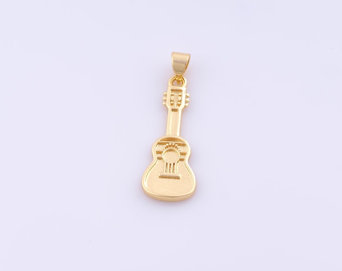 1 pcs Gold Guitar Pendant,18K Gold Filled Guitar Charm,Guitar Charms DIY Bracelet Necklace Jewelry Making Findings Supply