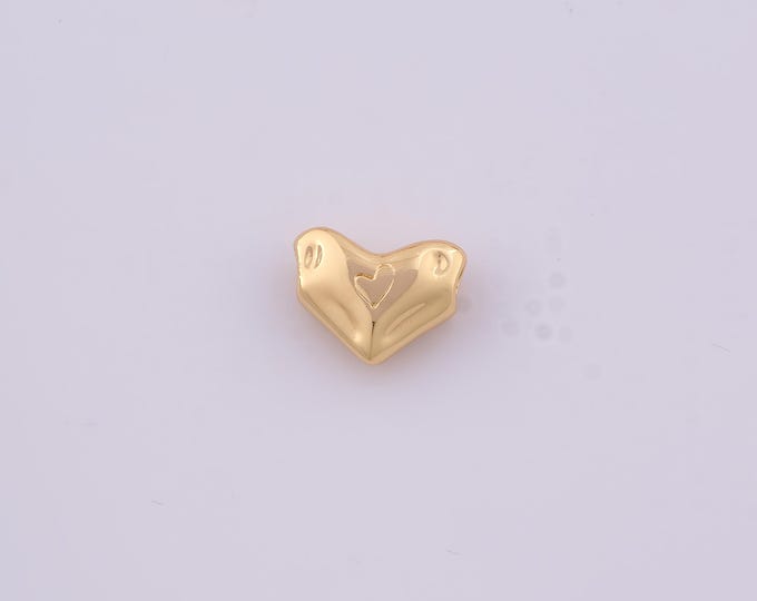 1 pcs Gold Heart Pendant,18K Gold Filled Love Charm,Heart Charms DIY Bracelet Necklace Jewelry Making Findings Supply