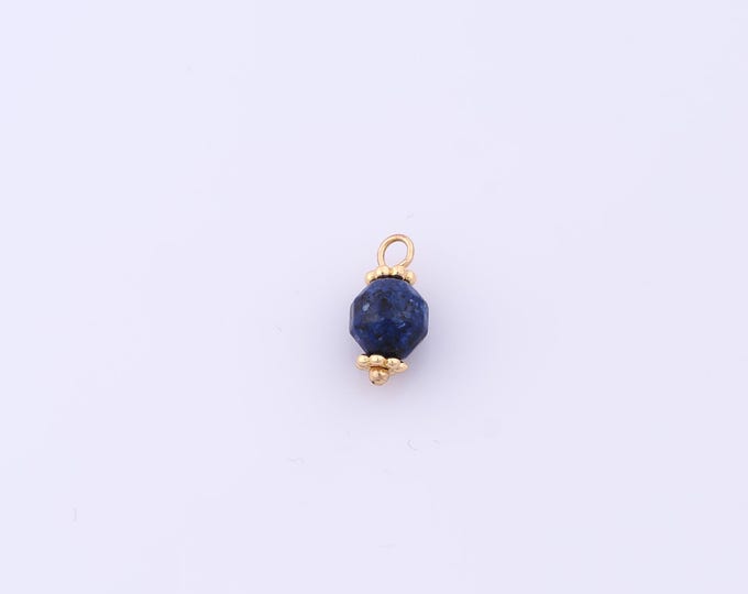 1 pcs Gold Energy Stone Pendant,18K Gold Filled Natural Stone Charm,Stone Charms DIY Bracelet Necklace Jewelry Making Findings Supply