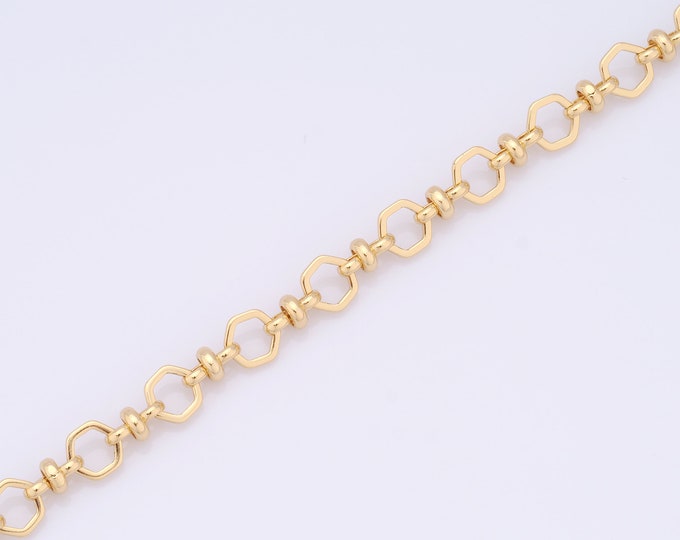 1 Meter Gold Figure 8 Chain, 18K Gold Filled Semi Finished Chain, Specialty Chains, DIY Jewelry Making Supplies