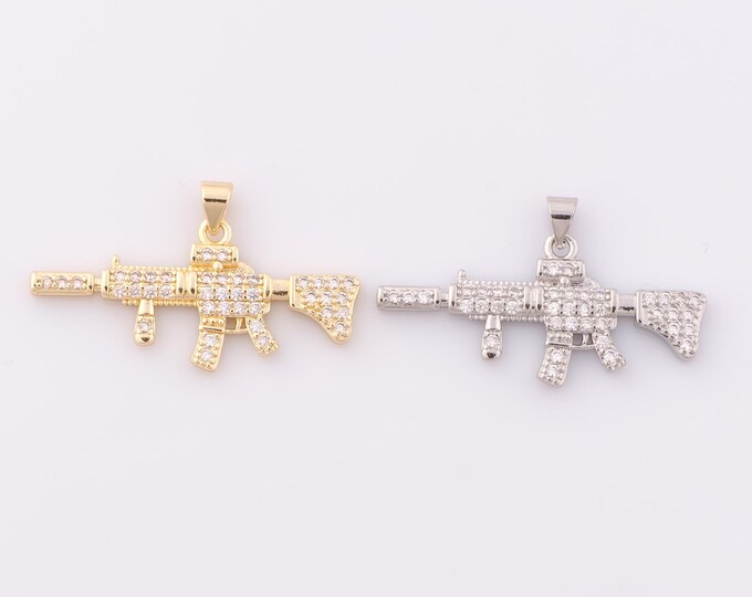 1 pcs Gold CZ Weapon Pendant,18K Gold Filled Weapon Charm,Weapon Charm DIY Bracelet Necklace Jewelry Making Findings Supply