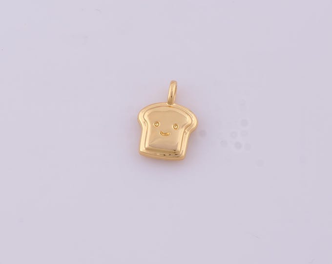 1 pcs Gold Bread Pendant,18K Gold Filled Bread Charm,Bread Charms DIY Bracelet Necklace Jewelry Making Findings Supply