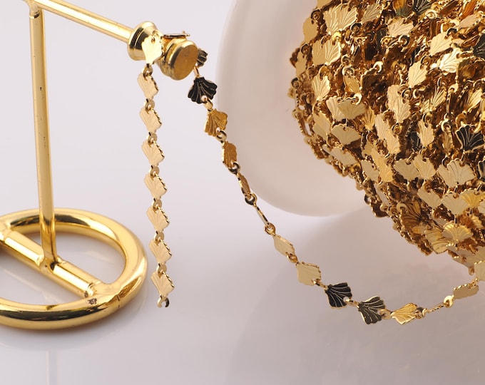 1 Meter Gold Shell Chain,18K Gold Filled Semi Finished Chain,Specialty Chains,DIY Jewelry Making Supplies