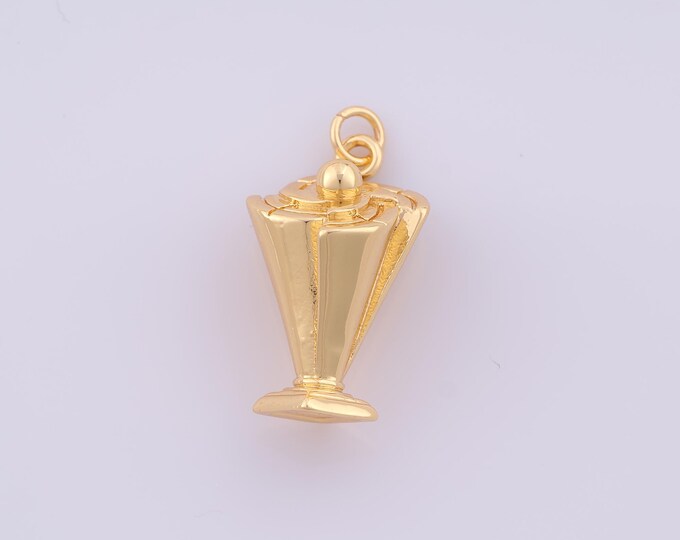 1 pcs Gold Trophy Pendant,18K Gold Filled Trophy Charm,Trophy Charms DIY Bracelet Necklace Jewelry Making Findings Supply