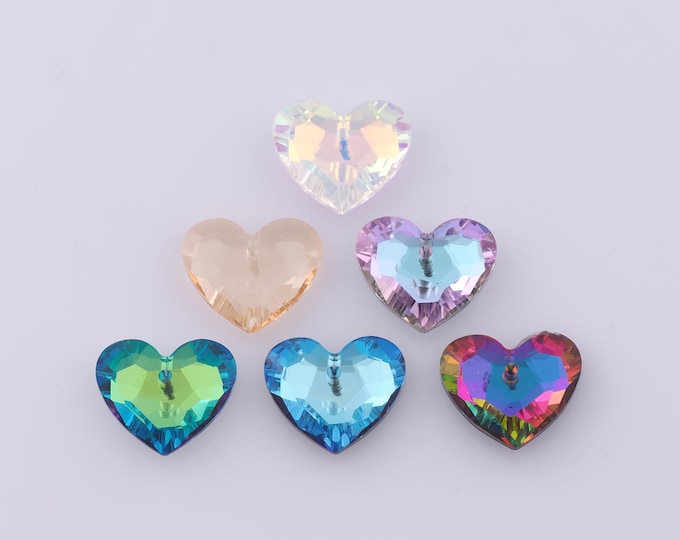 1 pcs Heart Crystal Pendant,Crystal AB Charms,Austrian Crystal,Made in Austria DIY Bracelet Necklace Jewelry Making Findings Supply