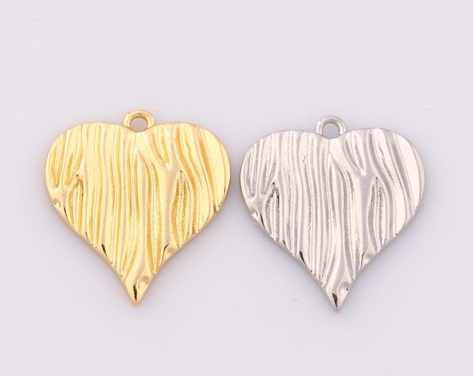 1 pcs Gold Heart Pendant,18K Gold Filled Minimalist Charm,Heart Charm DIY Bracelet Necklace Jewelry Making Findings Supply