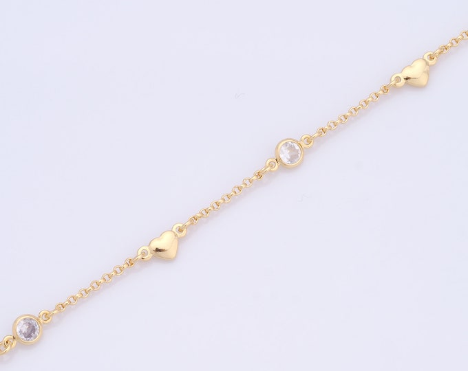 1 Meter Gold Heart Satellite Chain, 18K Gold Filled Semi Finished Chain, Specialty Chains, DIY Jewelry Making Supplies