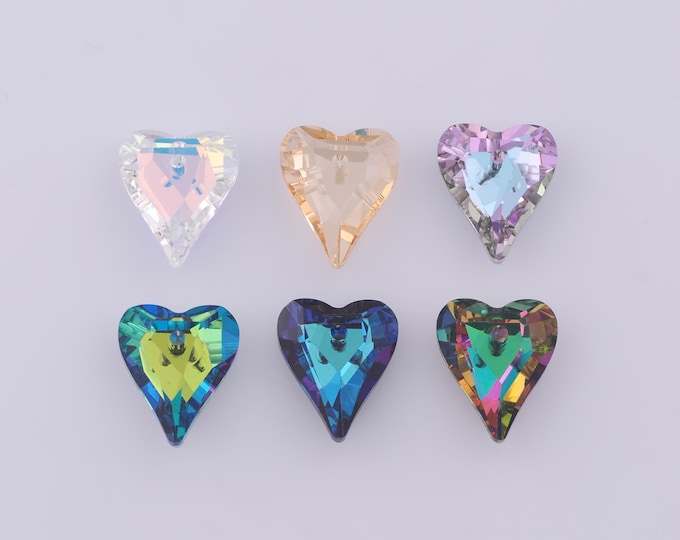 1 pcs Heart Crystal Pendant,Crystal AB Charms,Austrian Crystal,Made in Austria DIY Bracelet Necklace Jewelry Making Findings Supply