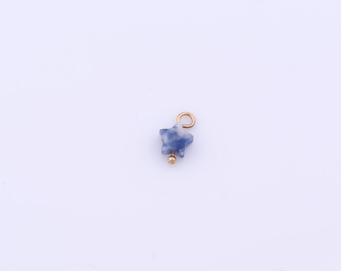 1 pcs Gold Energy Stone Pendant,18K Gold Filled Natural Stone Charm,Star Charms DIY Bracelet Necklace Jewelry Making Findings Supply