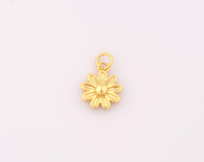 1 pcs Gold Daisy Pendant,18K Gold Filled Flower Charm,Daisy Charms DIY Bracelet Necklace Jewelry Making Findings Supply