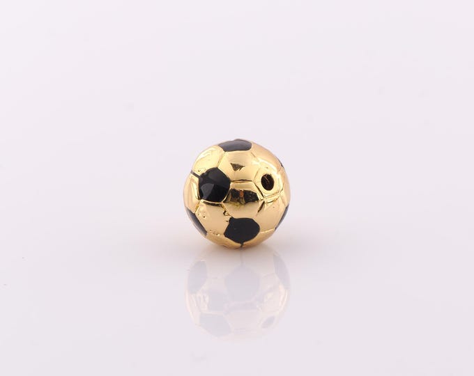 1 pcs 18K Gold Filled Football Spacer Beads,Ball Beads,Round Beads for DIY Jewelry Making Findings Supply