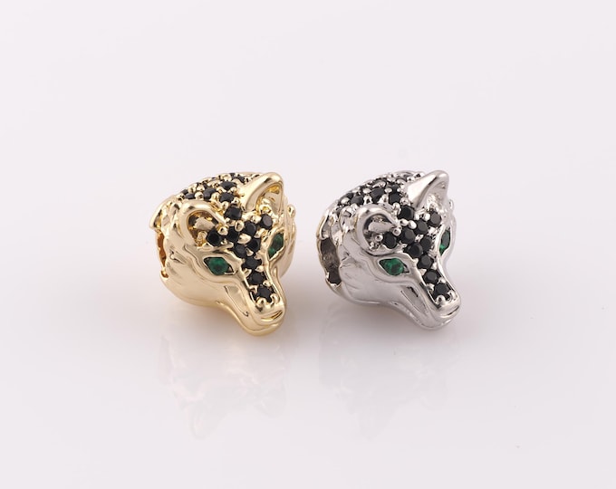 1 pcs 18K Gold Filled Wolf Spacer Beads,Wolf Beads,Wolf Beads for DIY Jewelry Making Findings Supply