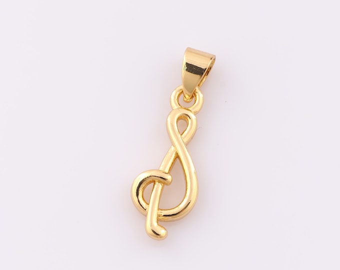 1 pcs Gold Musical Note Pendant,18K Gold Filled Musical Note Charm,Musical Note Charm DIY Bracelet Necklace Jewelry Making Findings Supply