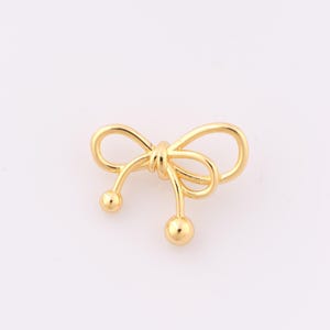 1 pcs Gold Bow Pendant,18K Gold Filled Bow Charm,Bow Charm DIY Bracelet Necklace Jewelry Making Findings Supply
