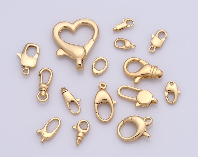 1 pcs Gold Lobster Clasp,18K Gold Filled Claw Clasp,Lobster Clasp for DIY Bracelet Necklace Jewelry Making Findings Supply