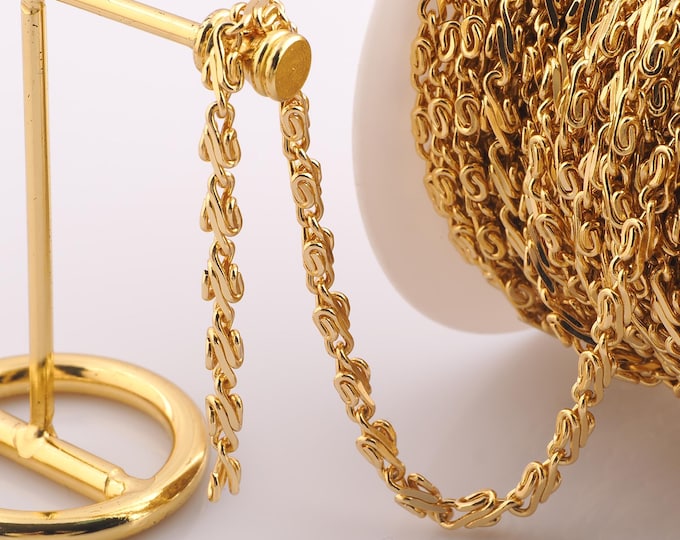 1 Meter Gold Twist Chain, 18K Gold Filled Semi Finished Chain, Specialty Chains, DIY Jewelry Making Supplies