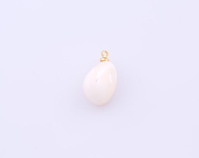 1 pcs Gold Fritillaria Pendant,18K Gold Filled Irregular Charm,Fritillaria Charms DIY Bracelet Necklace Jewelry Making Findings Supply
