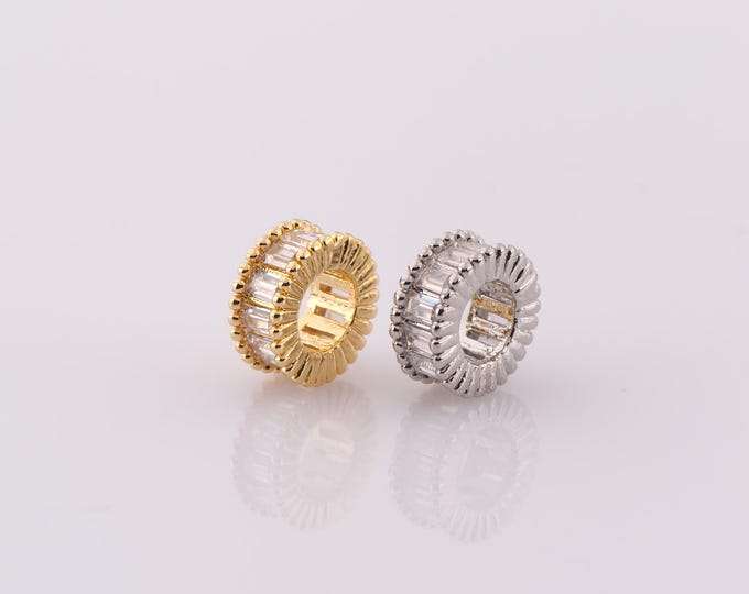 1 pcs 18K Gold Filled Round Spacer Beads,Large Hole Beads,Wide Beads for DIY Jewelry Making Findings Supply