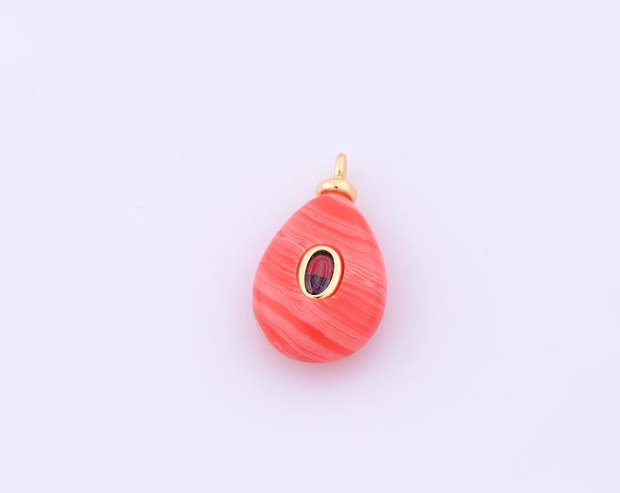 1 pcs Gold Energy Stone Pendant,18K Gold Filled Natural Stone Charm,Stone Charms DIY Bracelet Necklace Jewelry Making Findings Supply