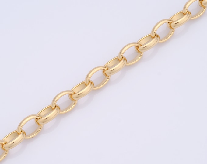 1 Meter Gold Rolo Chain, 18K Gold Filled Semi Finished Chain, Specialty Chains, DIY Jewelry Making Supplies