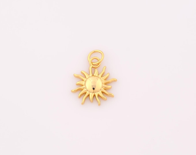 1 pcs Gold Sun Pendant,18K Gold Filled Celestial Charm,Sunburst Charms DIY Bracelet Necklace Jewelry Making Findings Supply