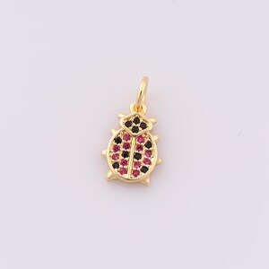 1 pcs Gold CZ Insect Pendant,18K Gold Filled Insect Charm,Insect Charm DIY Bracelet Necklace Jewelry Making Findings Supply