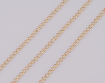 Cadena de cable de oro, cadena semiacabada llena de oro de 18K, cadenas especiales, suministros de fabricación de joyas diy