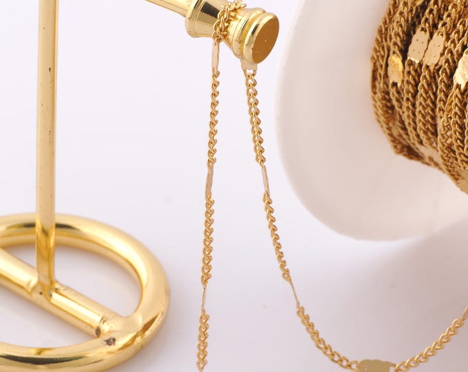 1 Meter Gold Satellite Chain, 18K Gold Filled Semi Finished Chain, Specialty Chains, DIY Jewelry Making Supplies