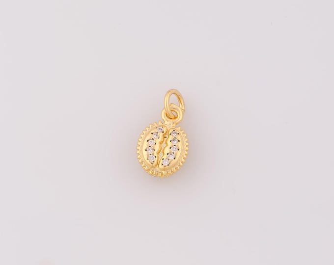 1 pcs Gold CZ Durian Pendant,18K Gold Filled Fruit Charm,Durian Charms,DIY Bracelet Necklace Jewelry Making Findings Supply